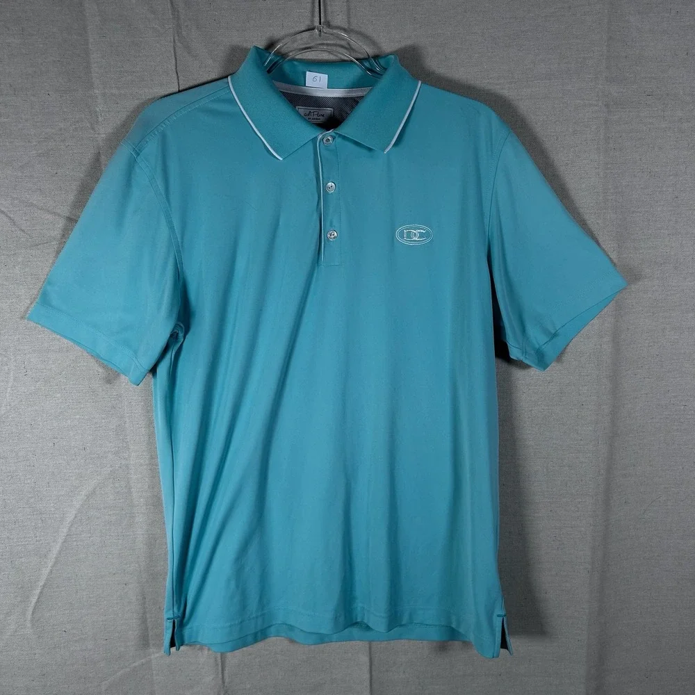 Adidas adiPure Men Small Turquoise Blue Short Sleeve Performance Golf Polo Shirt